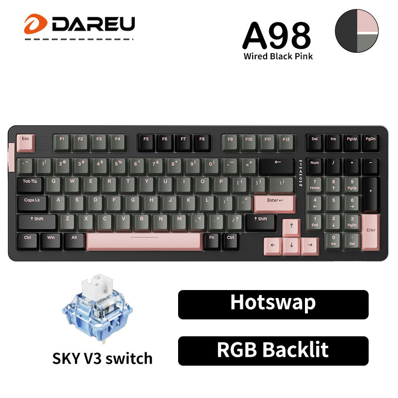 vip-urcdkey.com, Dareu A98 Wired Hotswap 98 Keys Mechanical Gaming Keyboard Dareu A98 Wired Hotswap 98 Keys Mechanical Gaming Keyboard